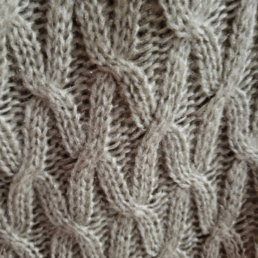Clearance Twik by Simons | Taupe Cable Knit Short Sleeve Sweater Dress | xl - Picture 4 of 6